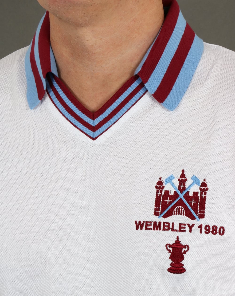 80er Casual Classics West Ham 1980 FA Cup Finale Retro-Fußballtrikot Weiß