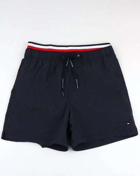 Tommy Hilfiger Double Waistband Swim Shorts Navy
