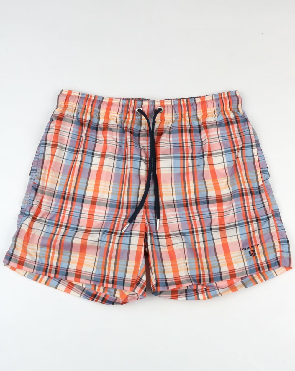 Gant Pastel Check Badeshorts Koralle