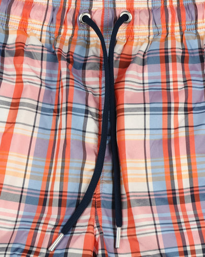 Gant Pastel Check Badeshorts Koralle