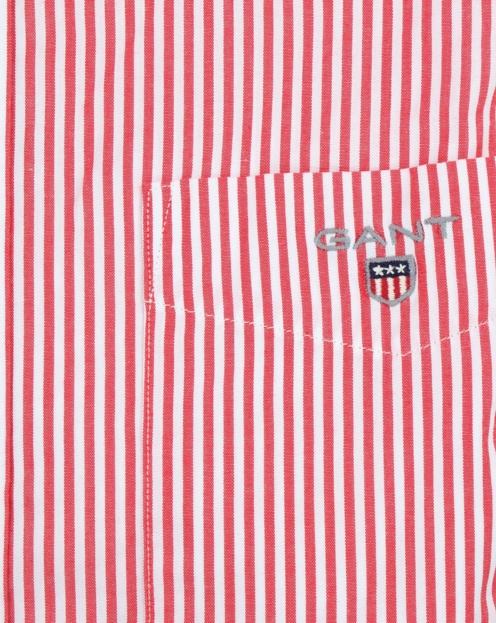 Gant Poplin Banker Gestreiftes Hemd Hellrot