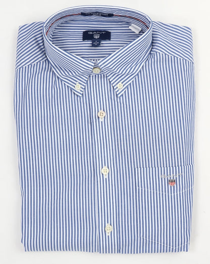 Gant Popeline Banker Gestreiftes Hemd Yale Blau