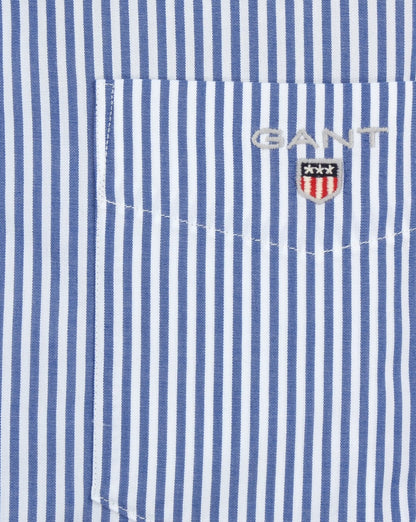 Gant Popeline Banker Gestreiftes Hemd Yale Blau