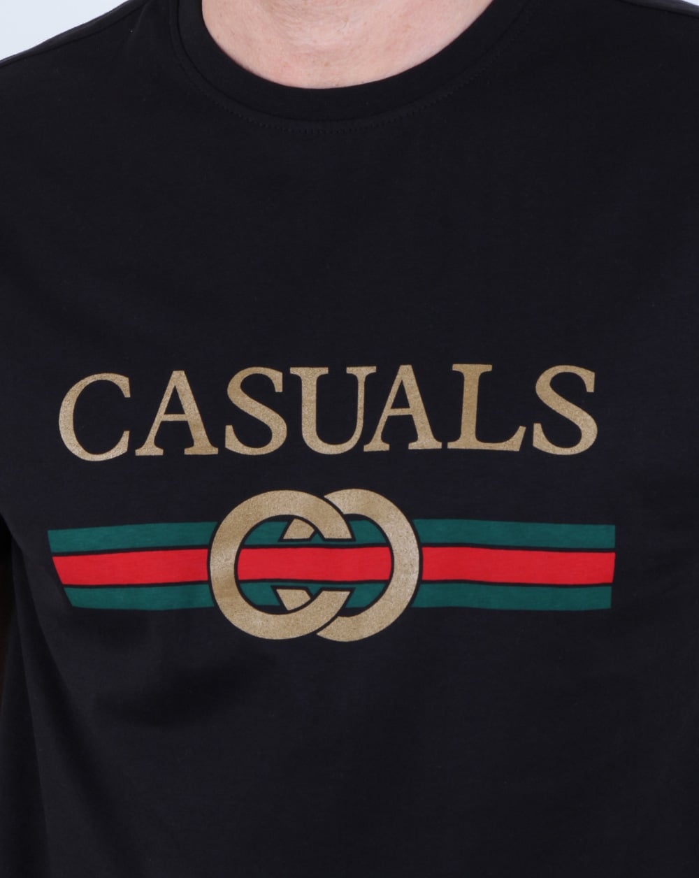 80s Casual Classics Designer Casual T Shirt Black