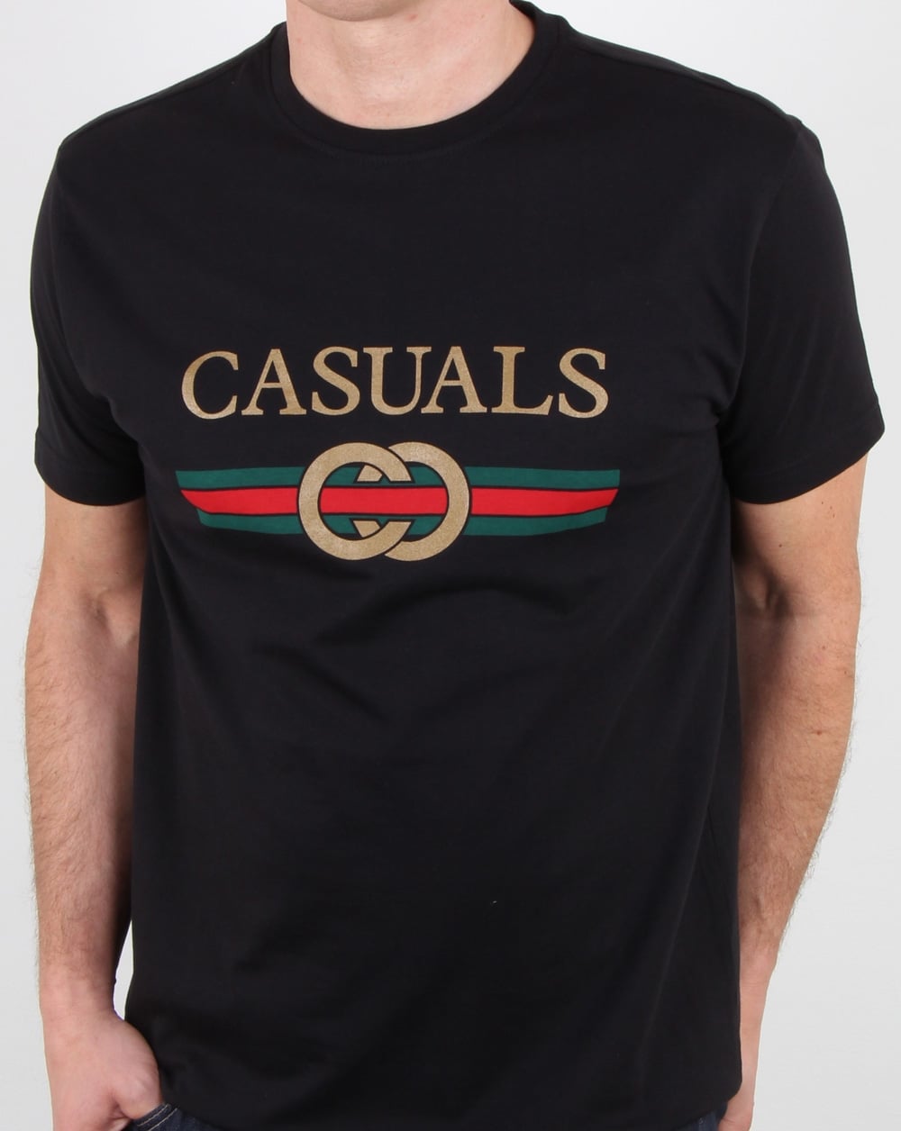 80er Casual Classics Designer Casual T-Shirt Schwarz
