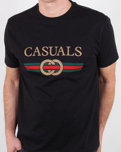 80er Casual Classics Designer Casual T-Shirt Schwarz
