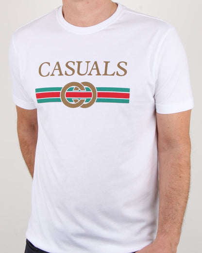 80er Casual Classics Designer Casual T-Shirt Weiß