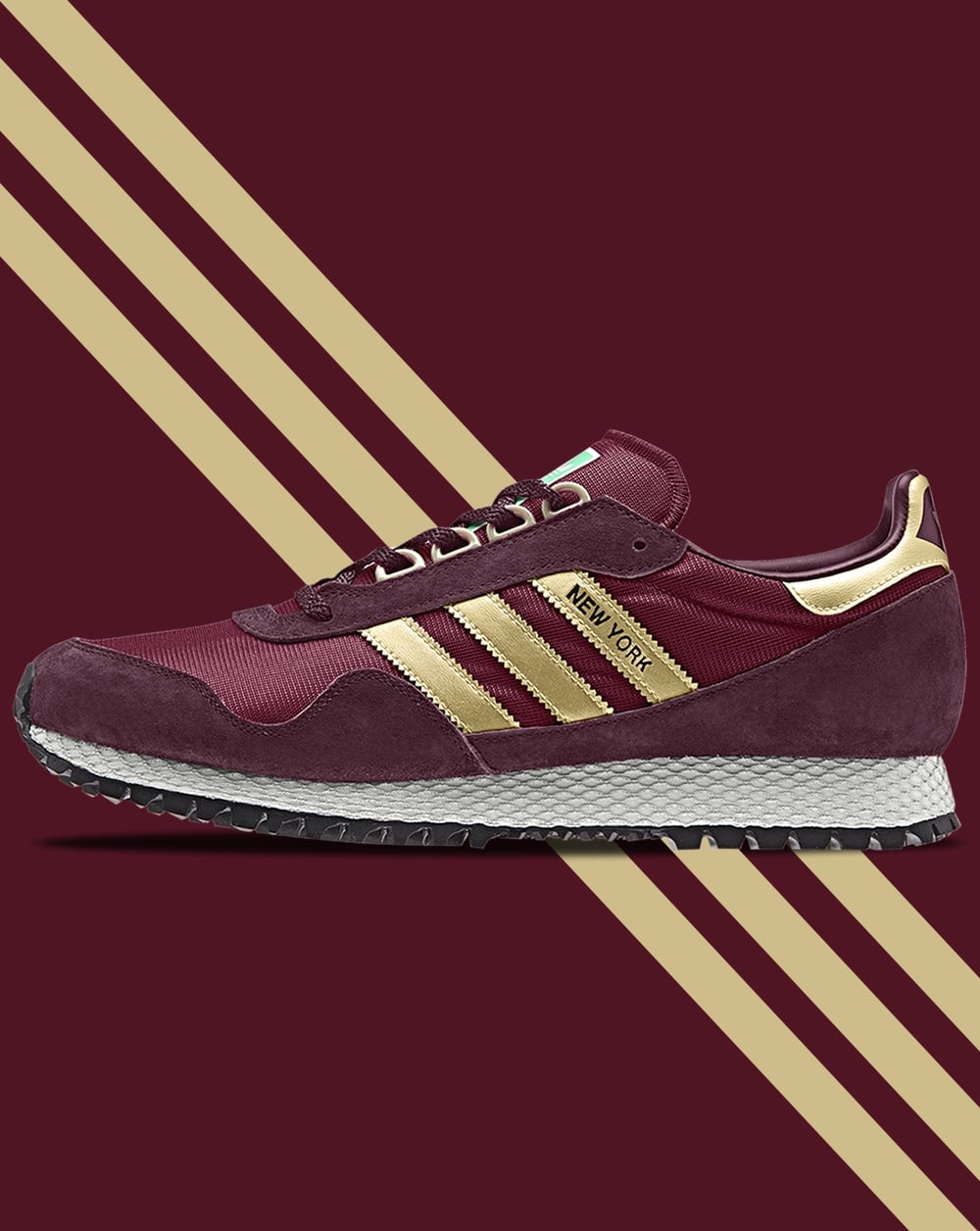 Adidas New York Sneakers Burgund/Gold