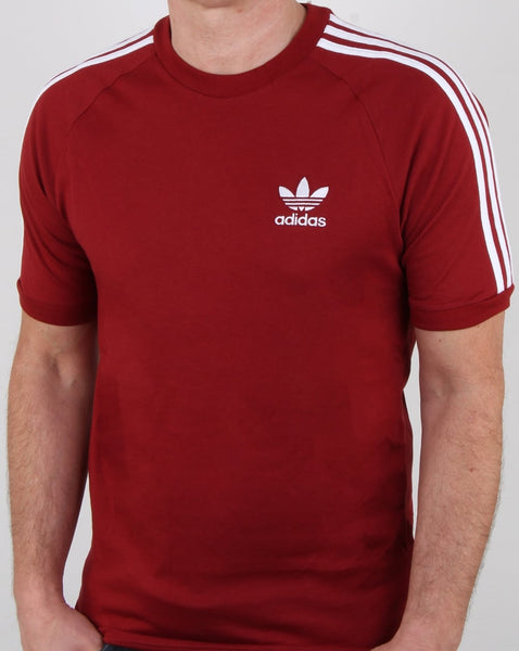 Adidas Originals 3 Stripes T Shirt Rust Red