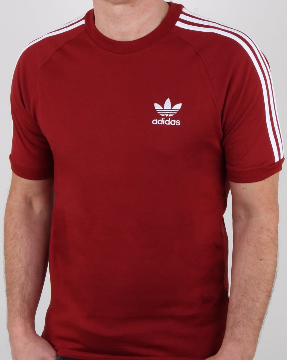 Adidas Originals 3 Stripes T Shirt Rust Red