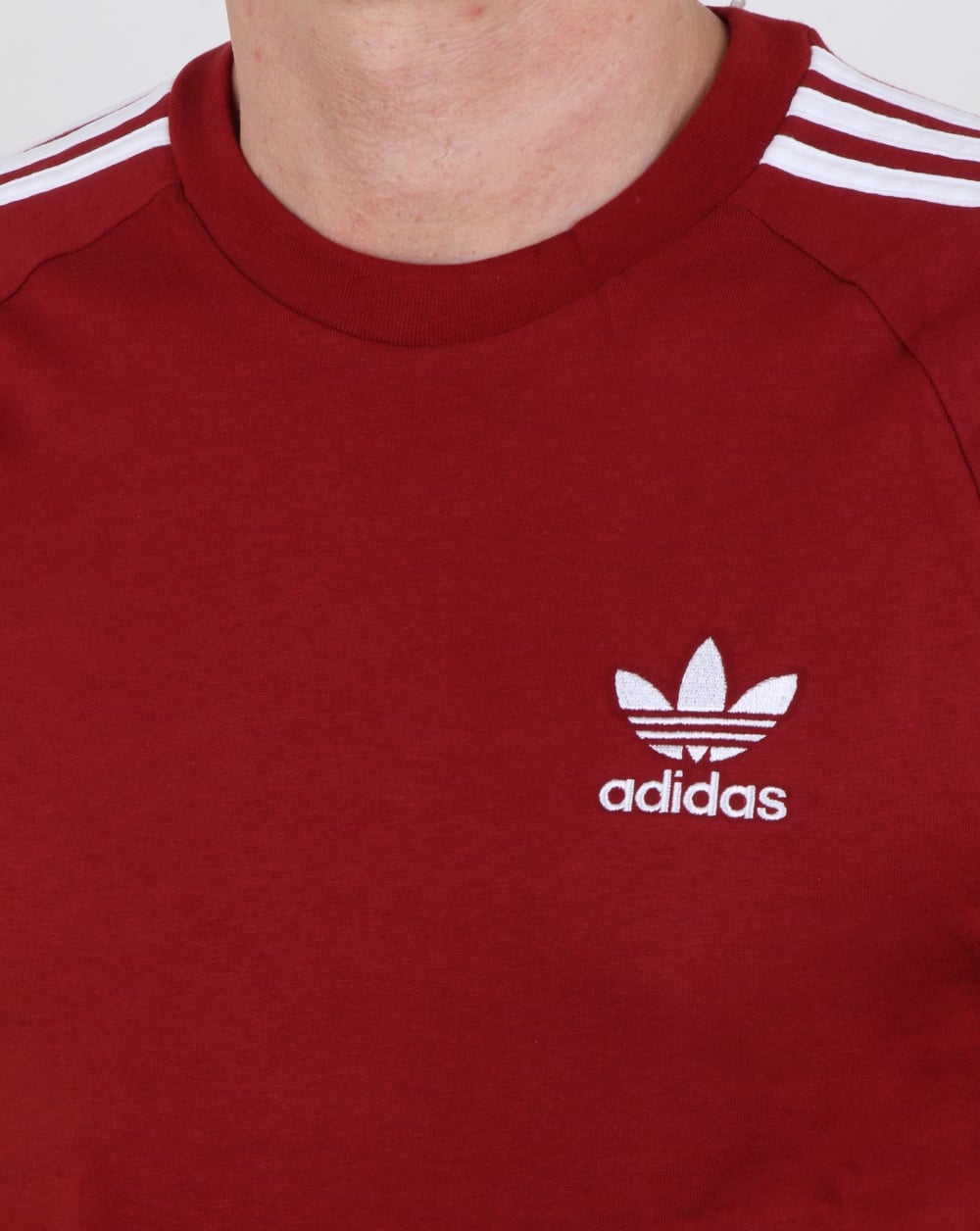 Adidas Originals 3-Streifen-T-Shirt Rostrot