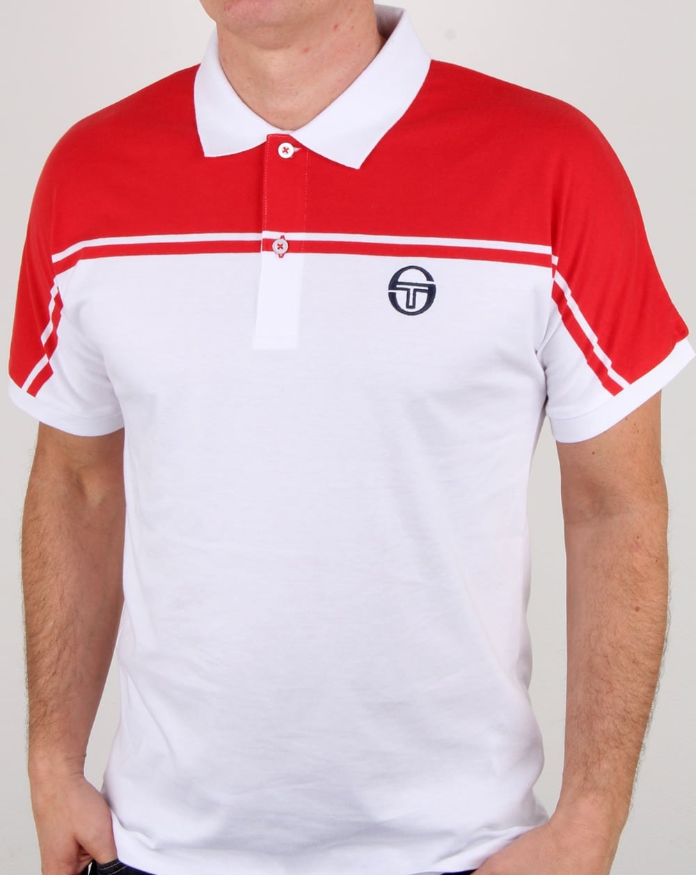 Sergio Tacchini New Young Line Poloshirt Weiß/Rot