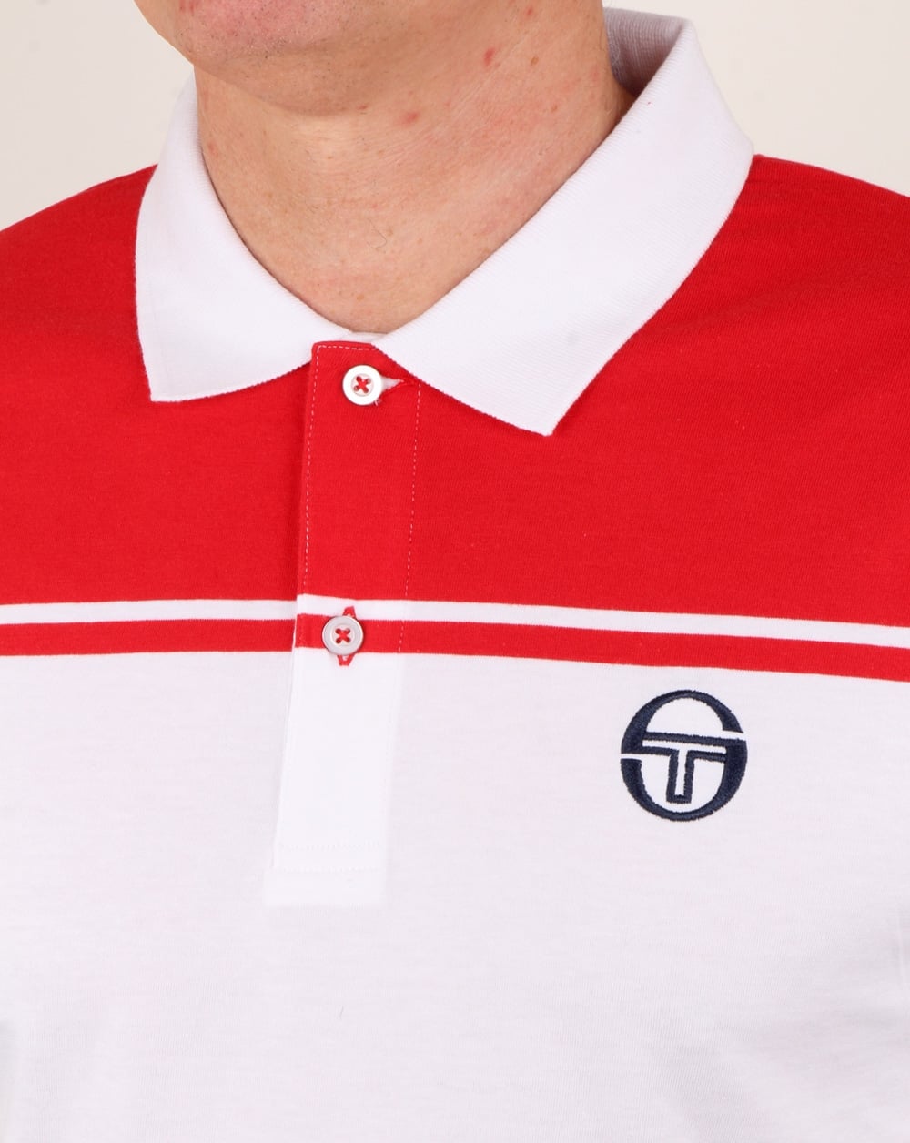 Sergio Tacchini New Young Line Poloshirt Weiß/Rot