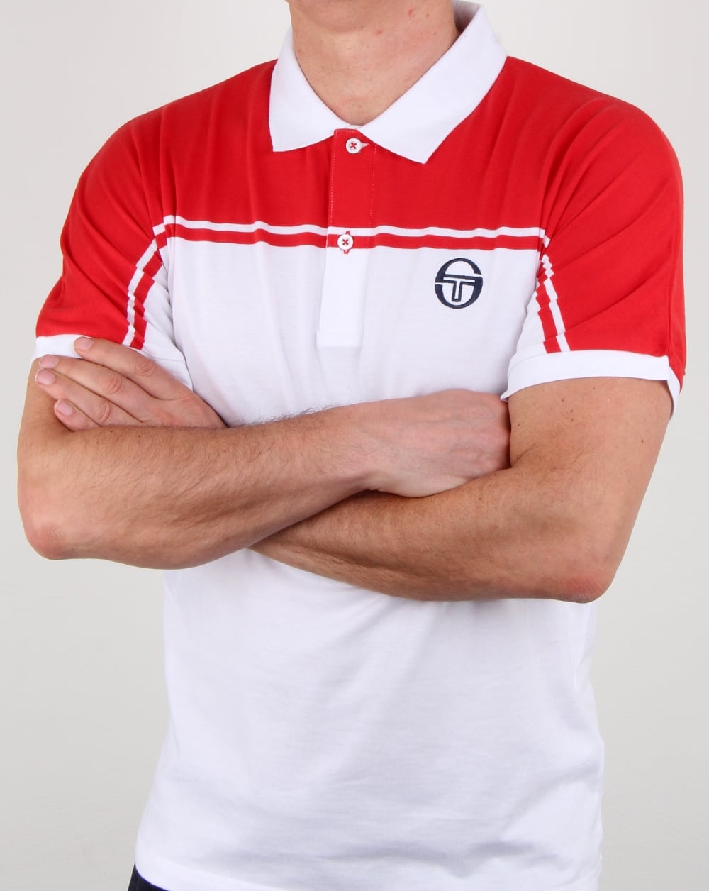 Sergio Tacchini New Young Line Poloshirt Weiß/Rot