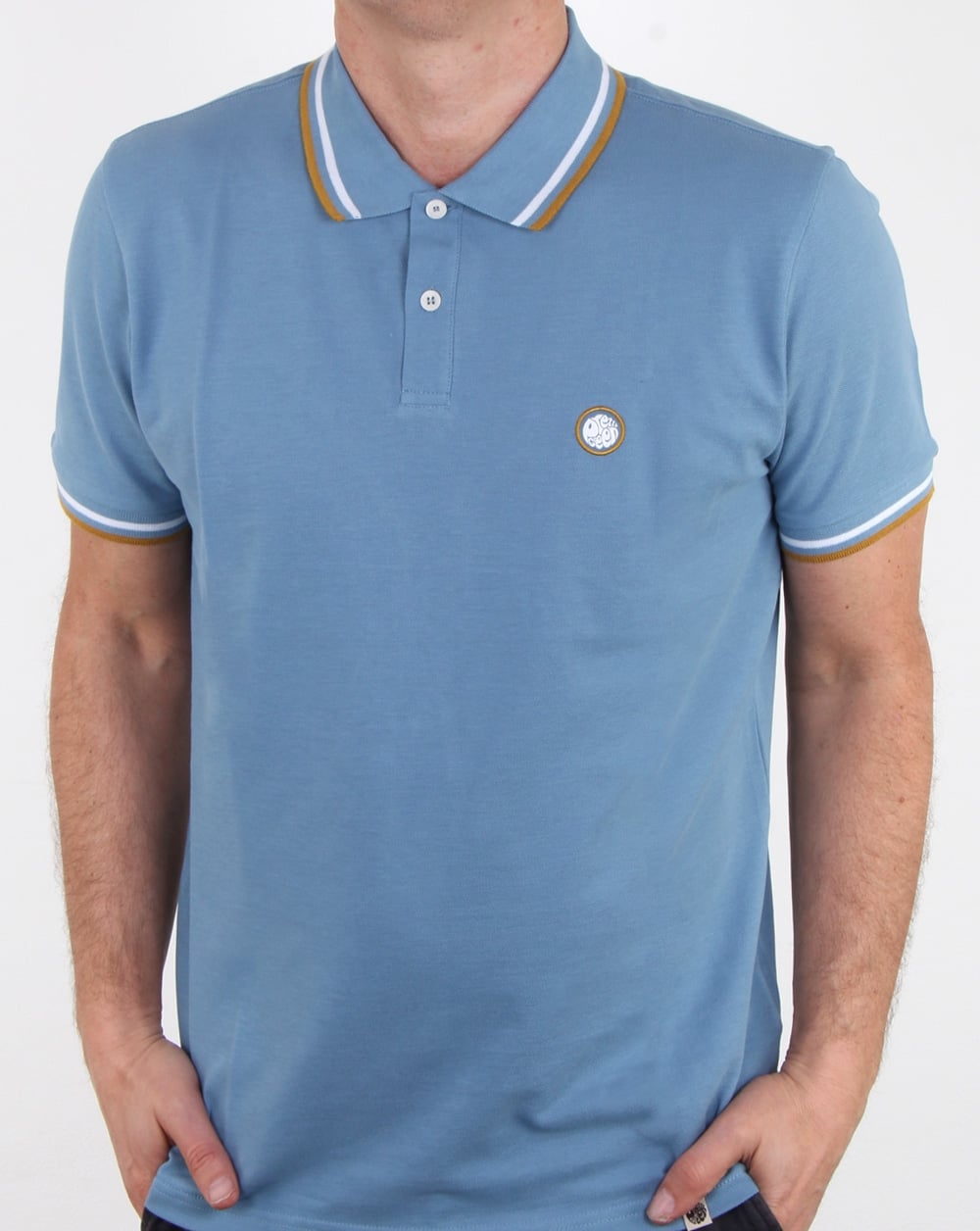 Pretty Green Bassline Polo Shirt Mid Blue