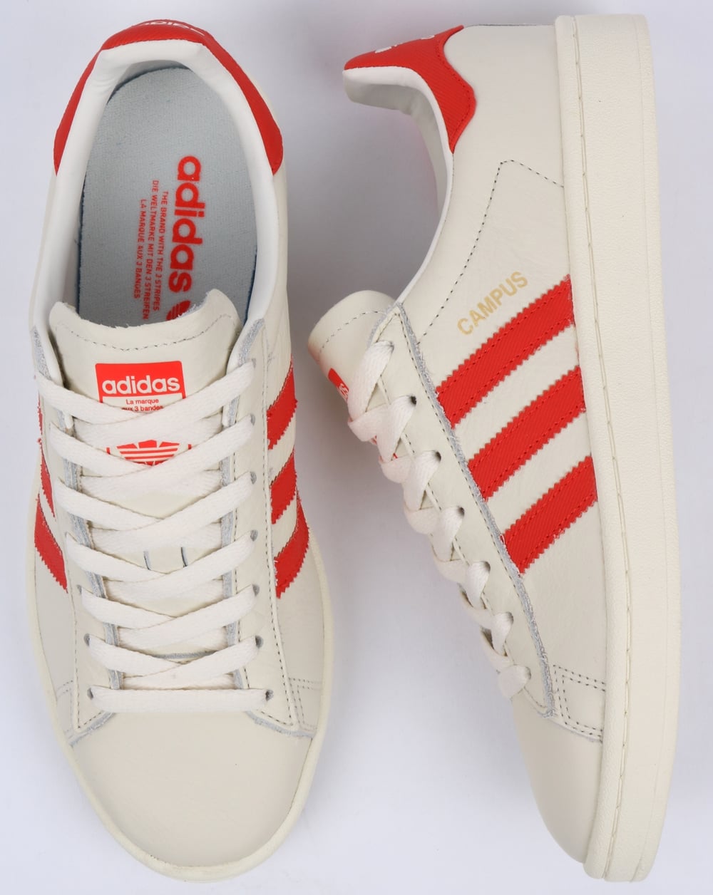 Adidas Campus Leder-Sneaker Off-White/Orange