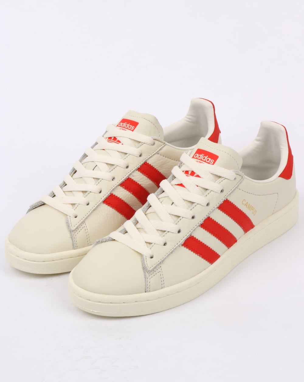 Adidas Campus Leder-Sneaker Off-White/Orange