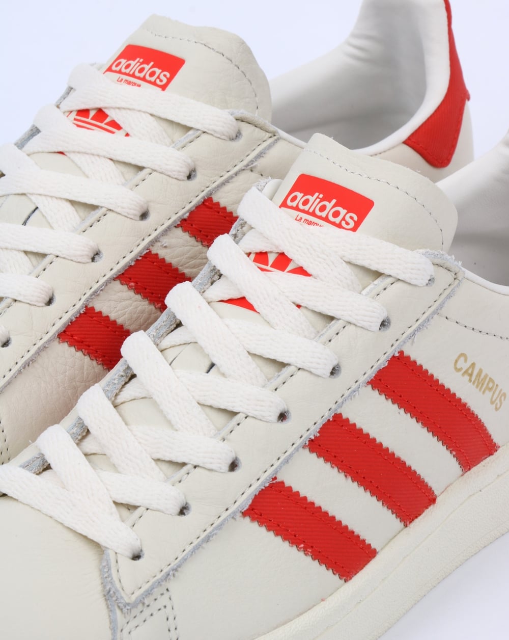 Adidas Campus Leder-Sneaker Off-White/Orange
