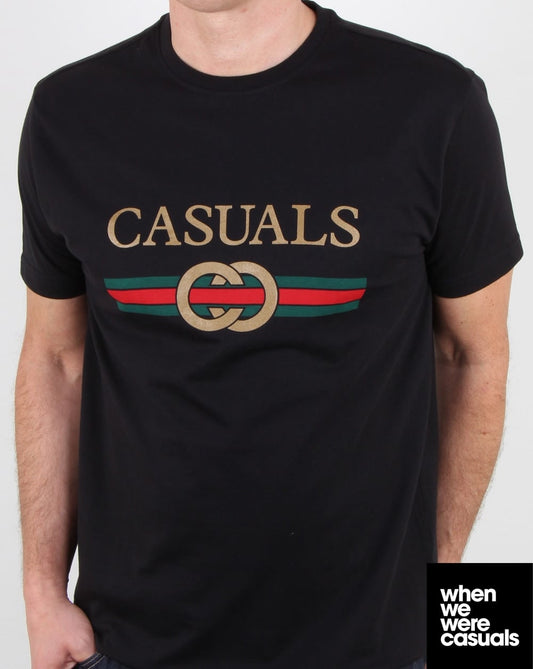 80s Casual Classics 80er Casual Classics Designer Casual T-Shirt Schwarz