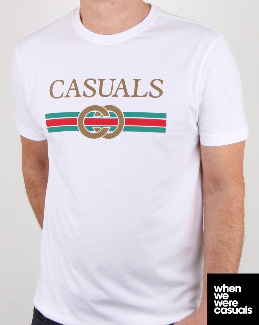 80er Casual Classics Designer Casual T-Shirt Weiß