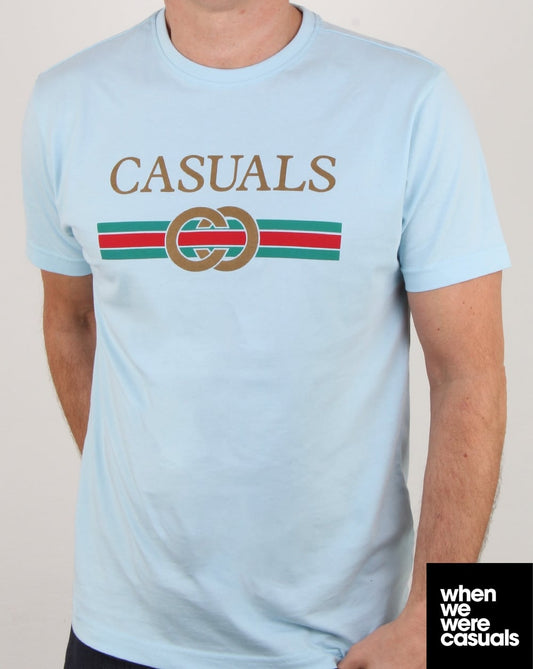 80s Casual Classics 80er Casual Classics Designer Casual T-Shirt Himmelblau