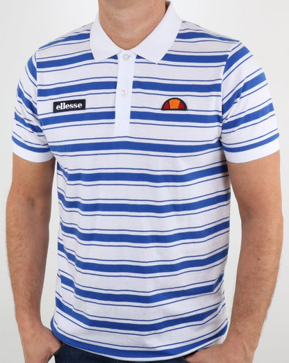 Ellesse – Poloshirt mit weißen und blauen Streifen