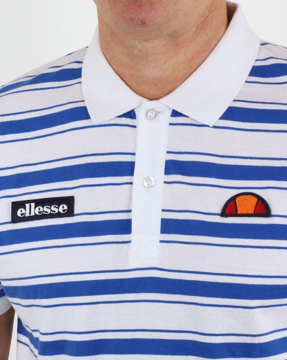 Ellesse – Poloshirt mit weißen und blauen Streifen