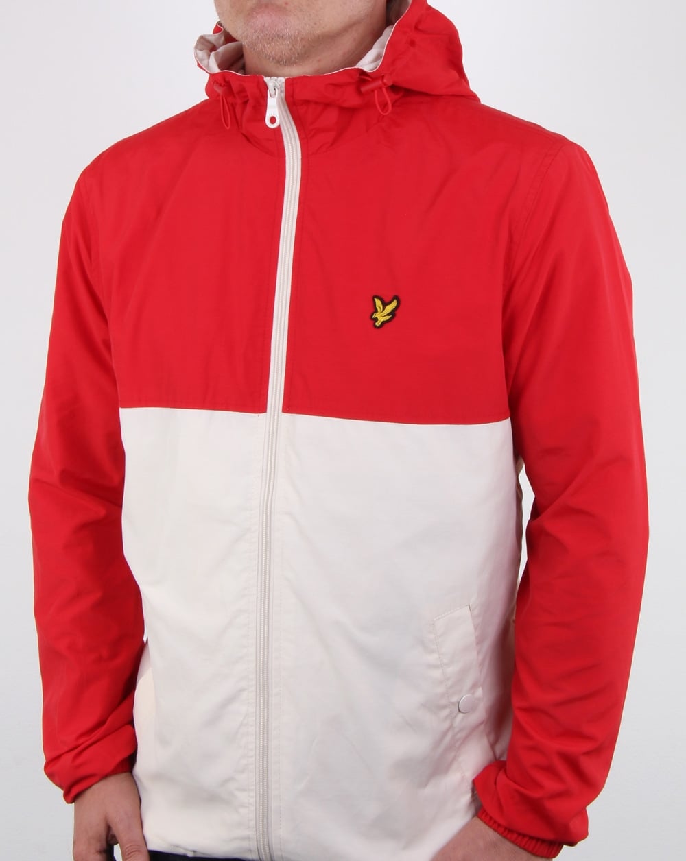 Lyle And Scott – Jacke im Colour-Block-Design in Tomatenrot