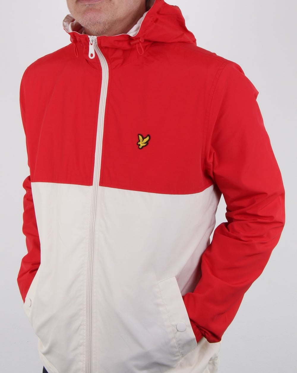 Lyle And Scott Colour Block Jacket Tomato Red