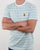 Luke Finn Fine Stripe T Shirt Pastel Turquoise