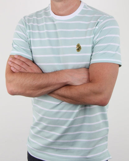 Luke Finn – T-Shirt mit feinen Streifen, Pastelltürkis