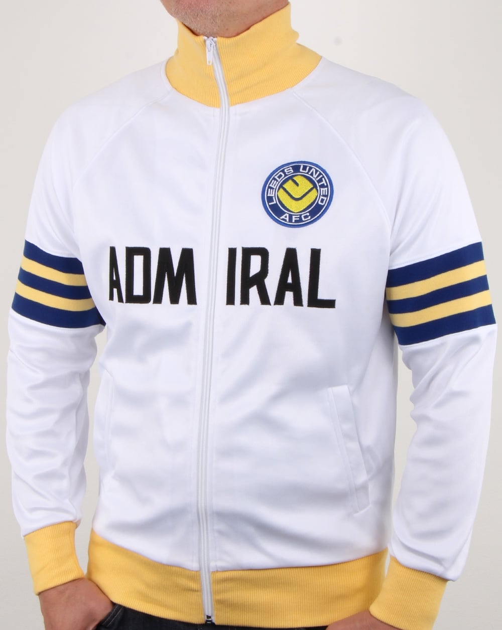 Leeds United 1978 Admiral Retro Trainingsjacke Weiß