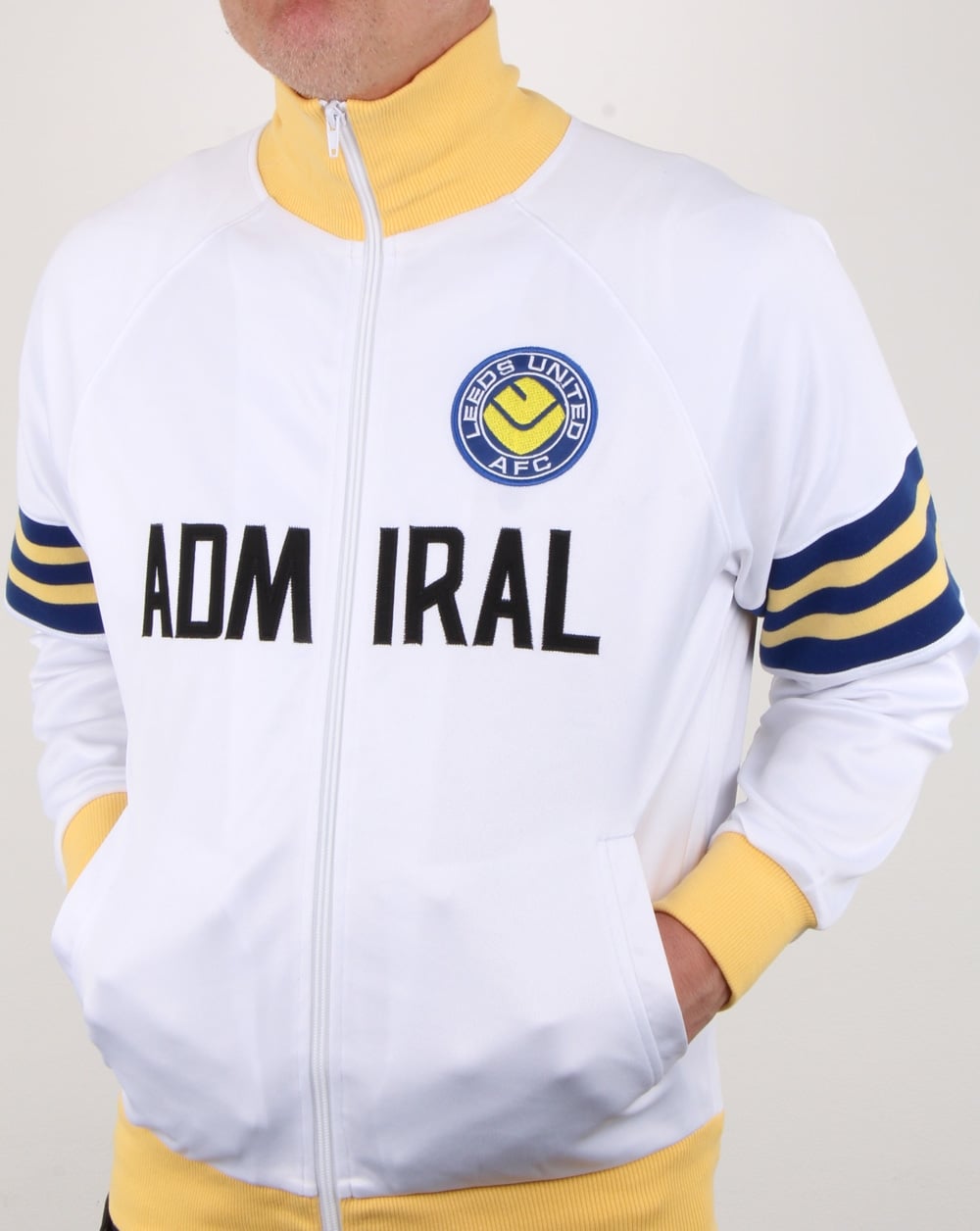 Leeds United 1978 Admiral Retro Trainingsjacke Weiß