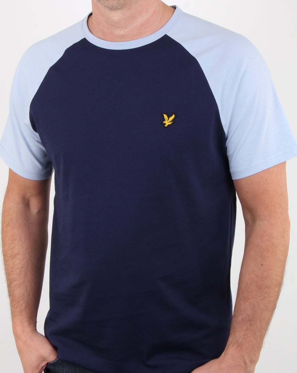 Lyle And Scott – Raglan-Ringer-T-Shirt in Marineblau