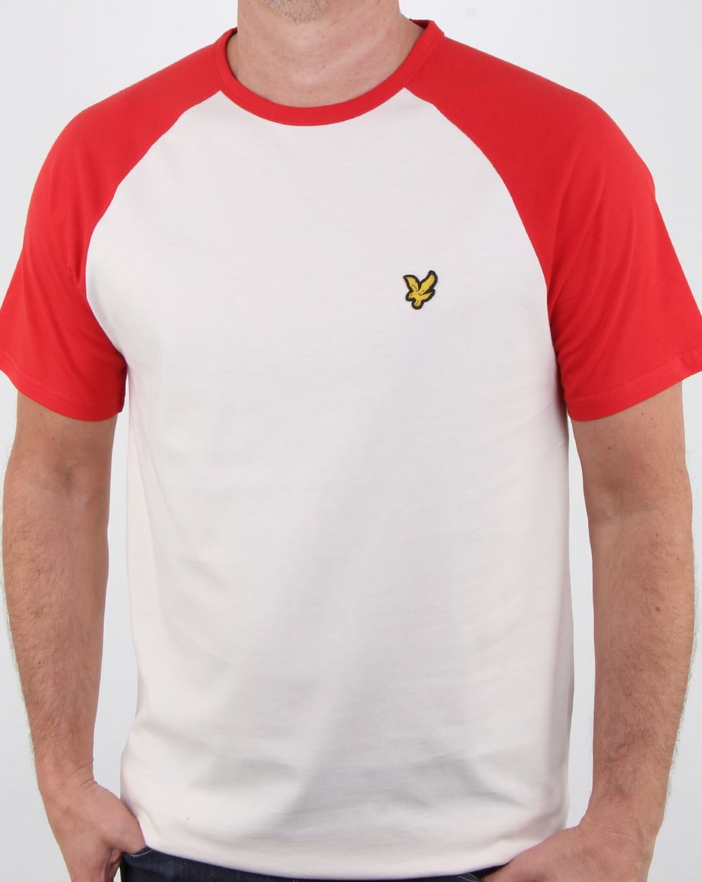 Lyle And Scott Raglan Ringer T-shirt Seashell White Marl