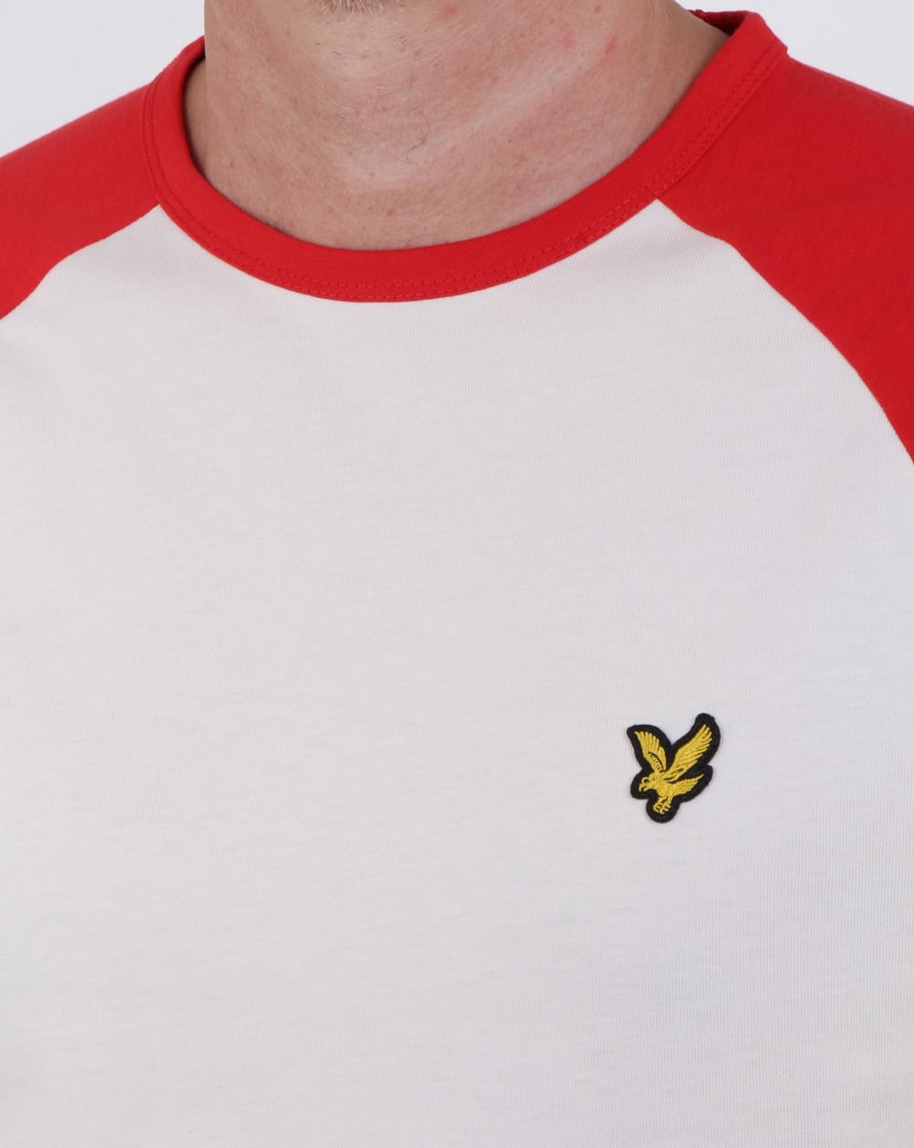 Lyle And Scott Raglan Ringer T-shirt Seashell White Marl