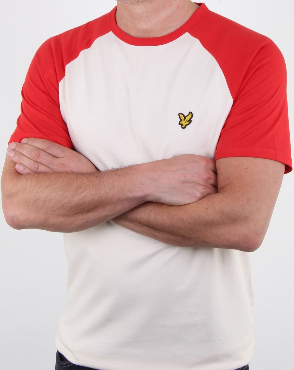 Lyle And Scott Raglan Ringer T-shirt Seashell White Marl