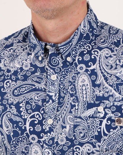 Pretty Green Payton Paisley-Hemd, Marineblau