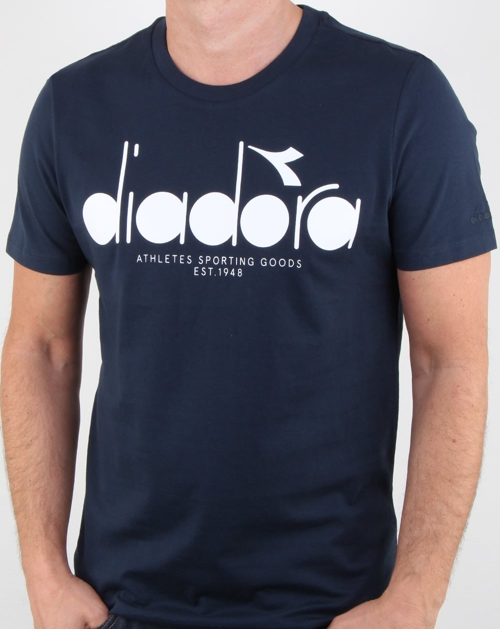 Diadora-Logo-T-Shirt aus blauem Denim