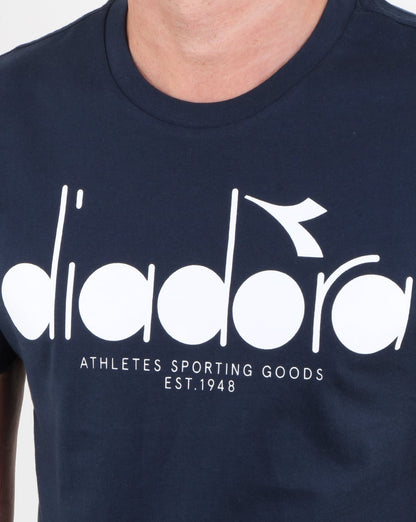 Diadora-Logo-T-Shirt aus blauem Denim