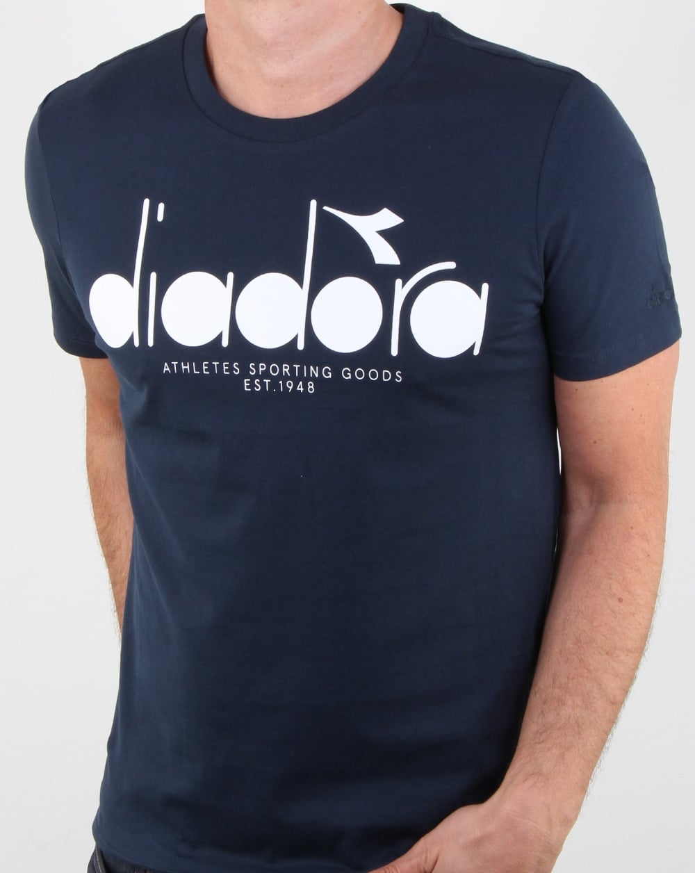 Diadora-Logo-T-Shirt aus blauem Denim