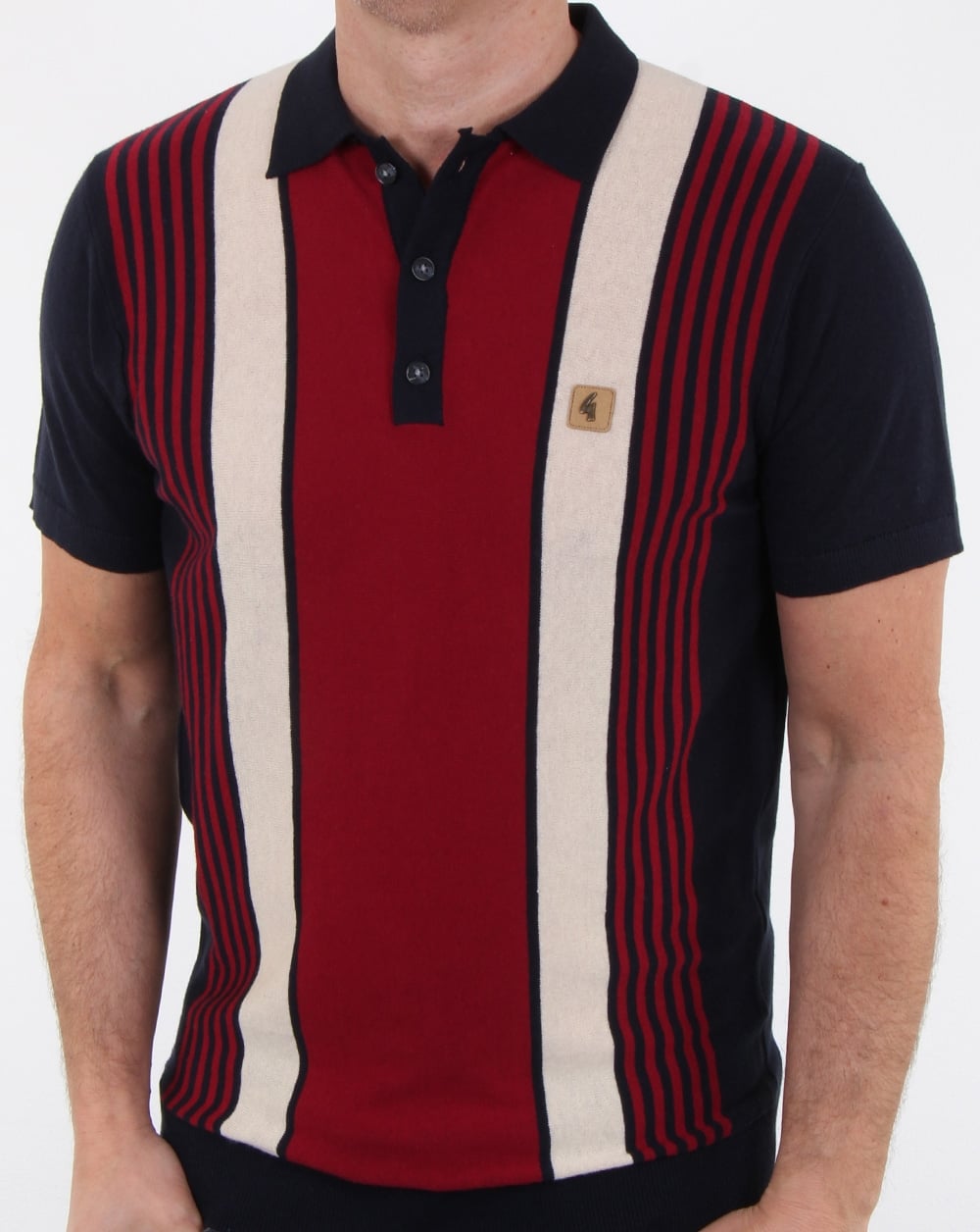 Gabicci Vintage Searle Strick-Poloshirt, Marineblau