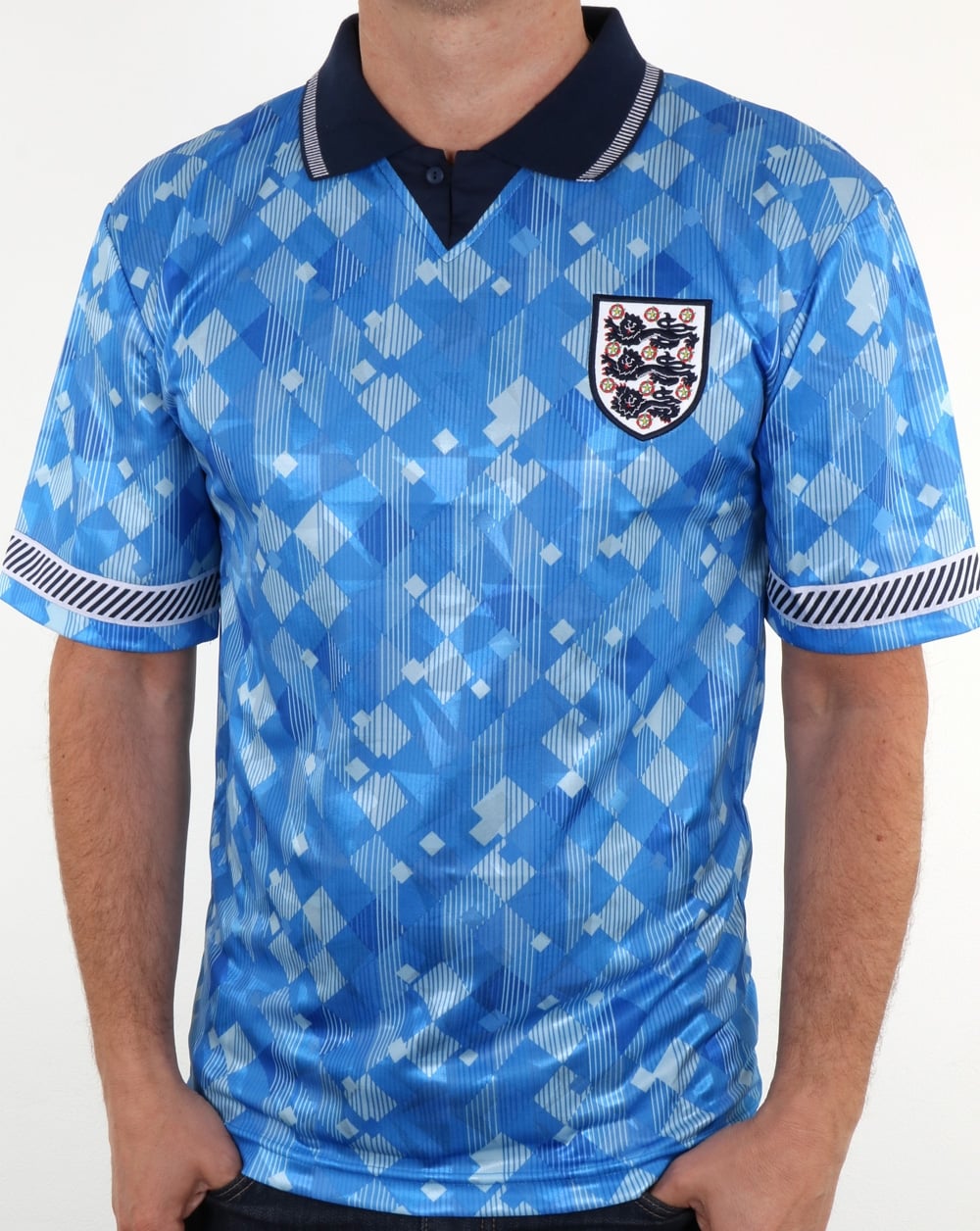 England 1990 Legend Fußballtrikot Blau