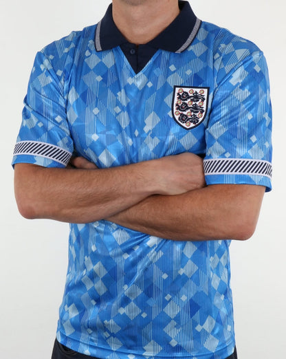 England 1990 Legend Fußballtrikot Blau