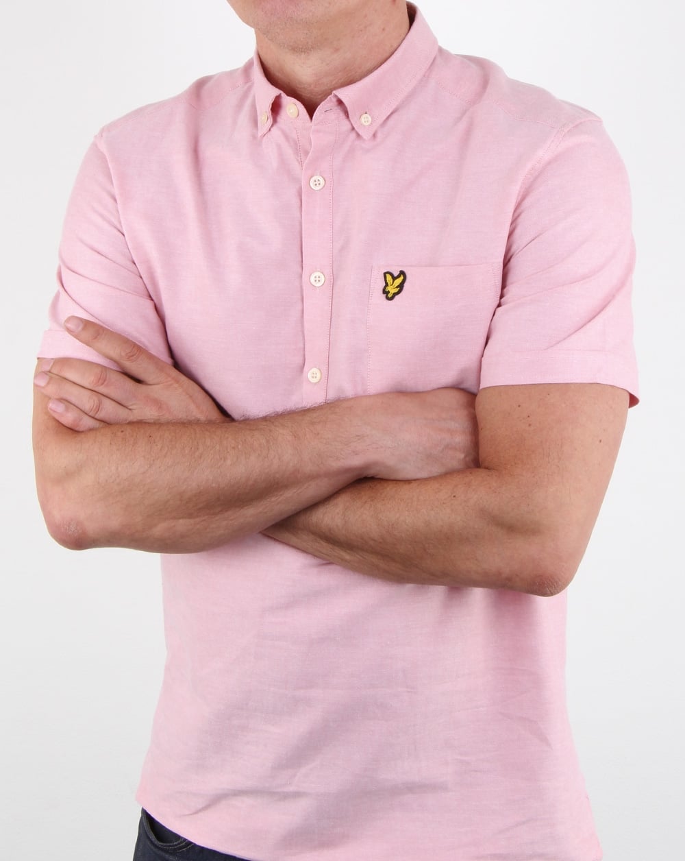 Lyle And Scott – Oxford-Kurzarmhemd zum Überstreifen, Rosa
