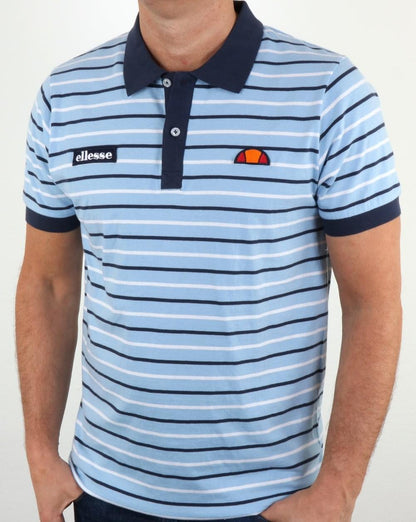 Ellesse – Himmelblau gestreiftes Poloshirt