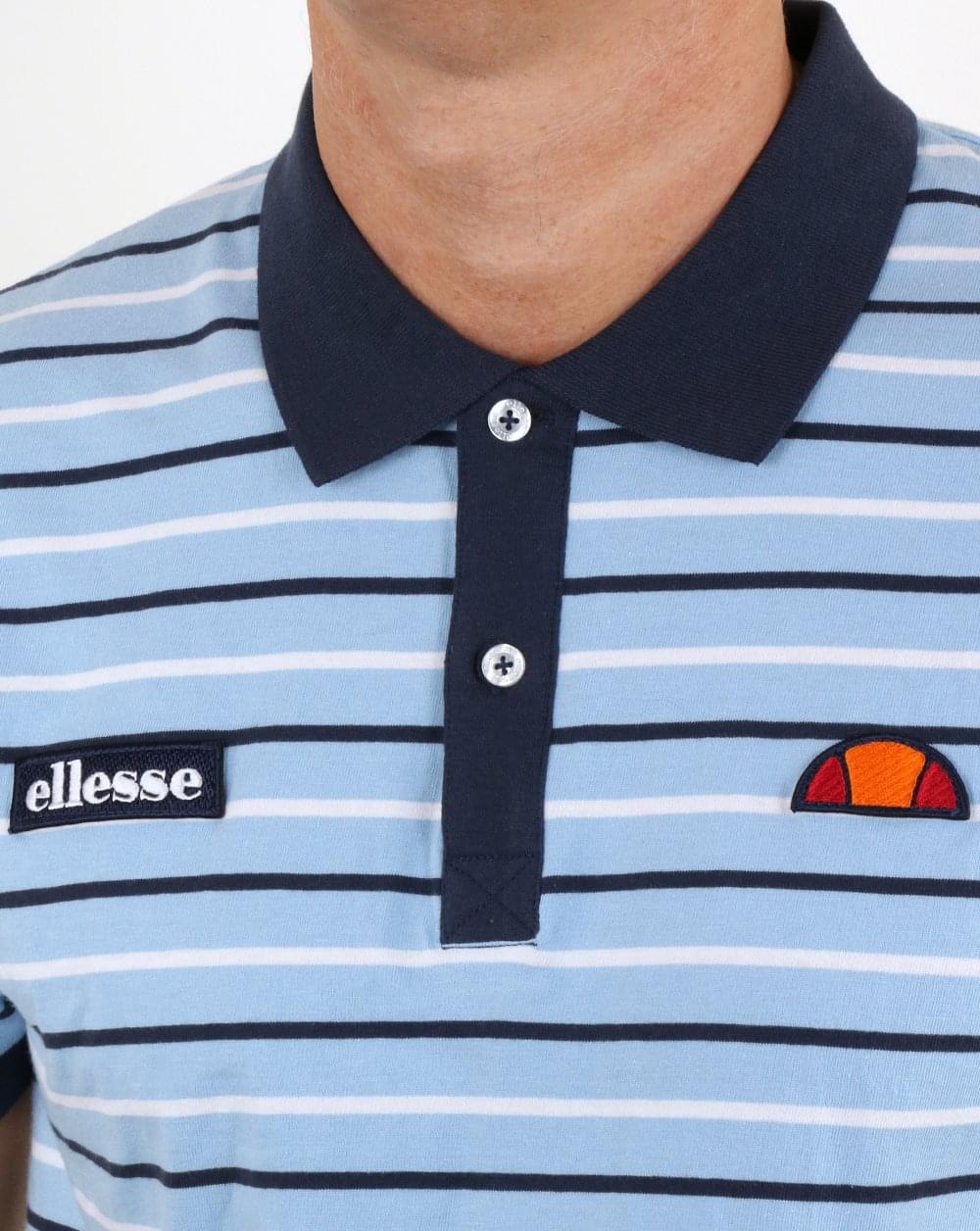 Ellesse – Himmelblau gestreiftes Poloshirt