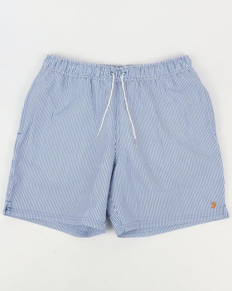 Farah Colbert Seersucker Swim Shorts Royal Blue