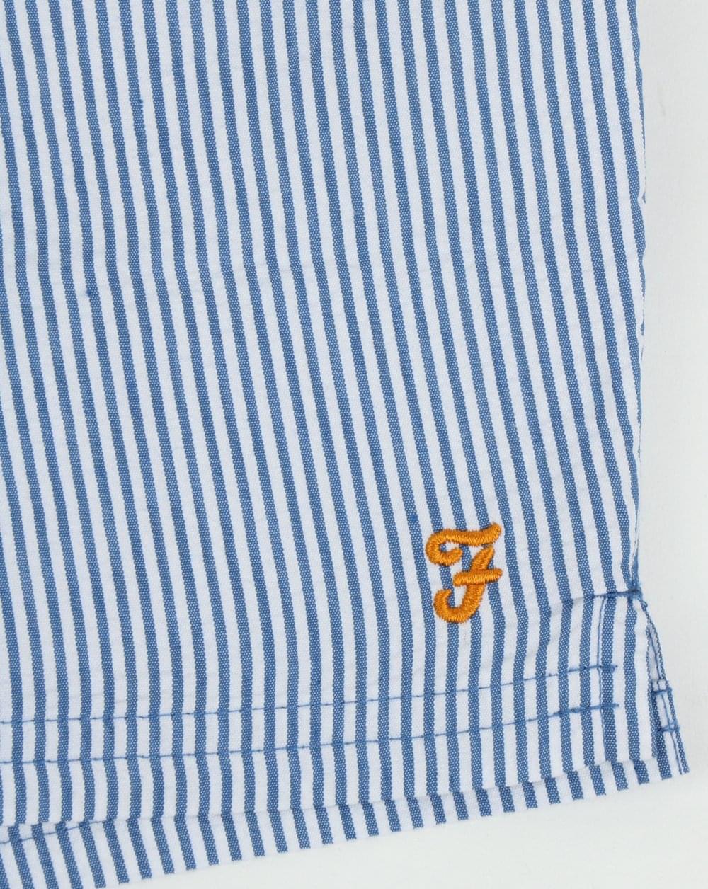 Farah Colbert Seersucker Swim Shorts Royal Blue