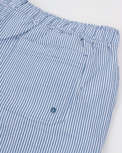 Farah – Colbert Seersucker-Badeshorts in Königsblau